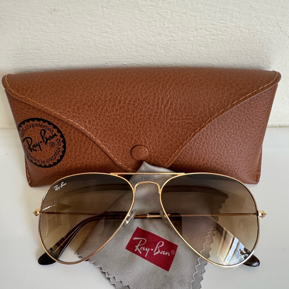 Ray-Ban Gold Aviator Women’s Sunglasses